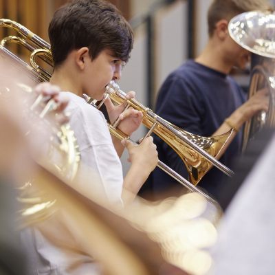 Junior Guildhall brass players